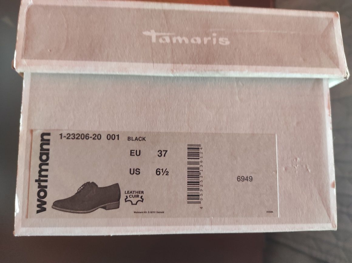 Buty damskie pantofle 37 skóra Tamaris.