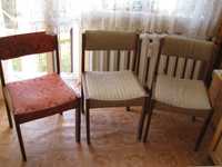 Stare, solidne, drewniane krzesła tapicerowane PRL 1 szt