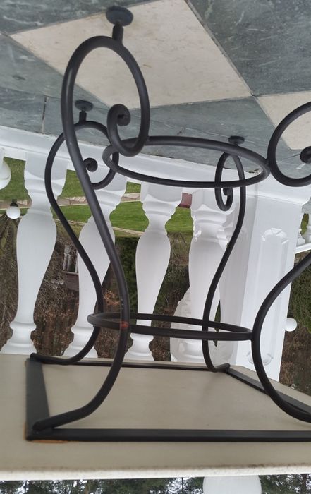 Стіл терасний 85х85 см, Італія, столешня камінь (травертин)