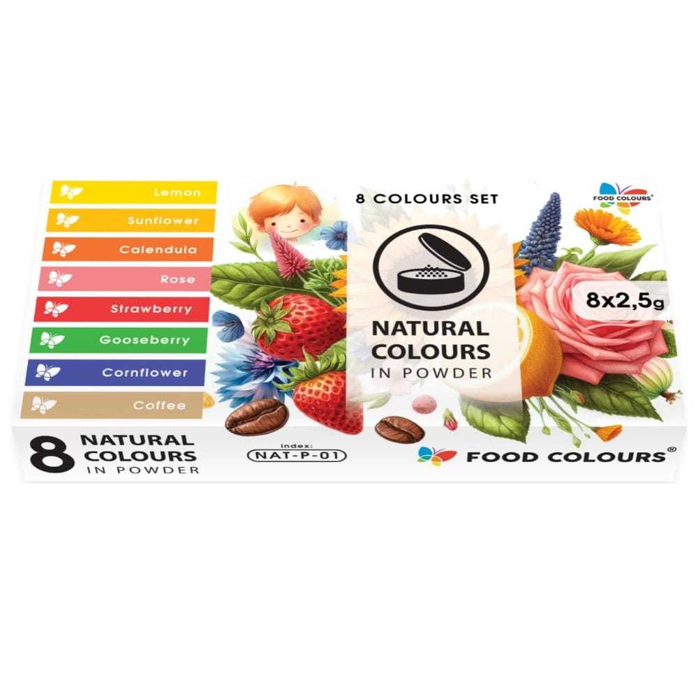 Barwniki Spożywcze W Proszku - 8 Kolorów Naturalne 8X2,5G