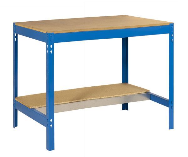 Bancada de Trabalho BT0 Capac 600 kg 1510x760 Azul tampo em madeira