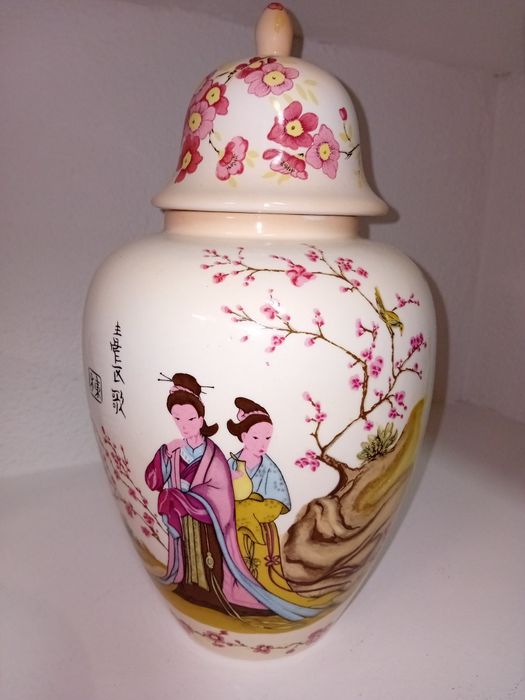 Jarra de cerâmica pintada a mão Geixas