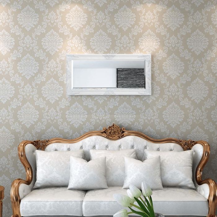 Vidaxl Lustro Ścienne W Stylu Barokowym, 100X50 Cm, Białe