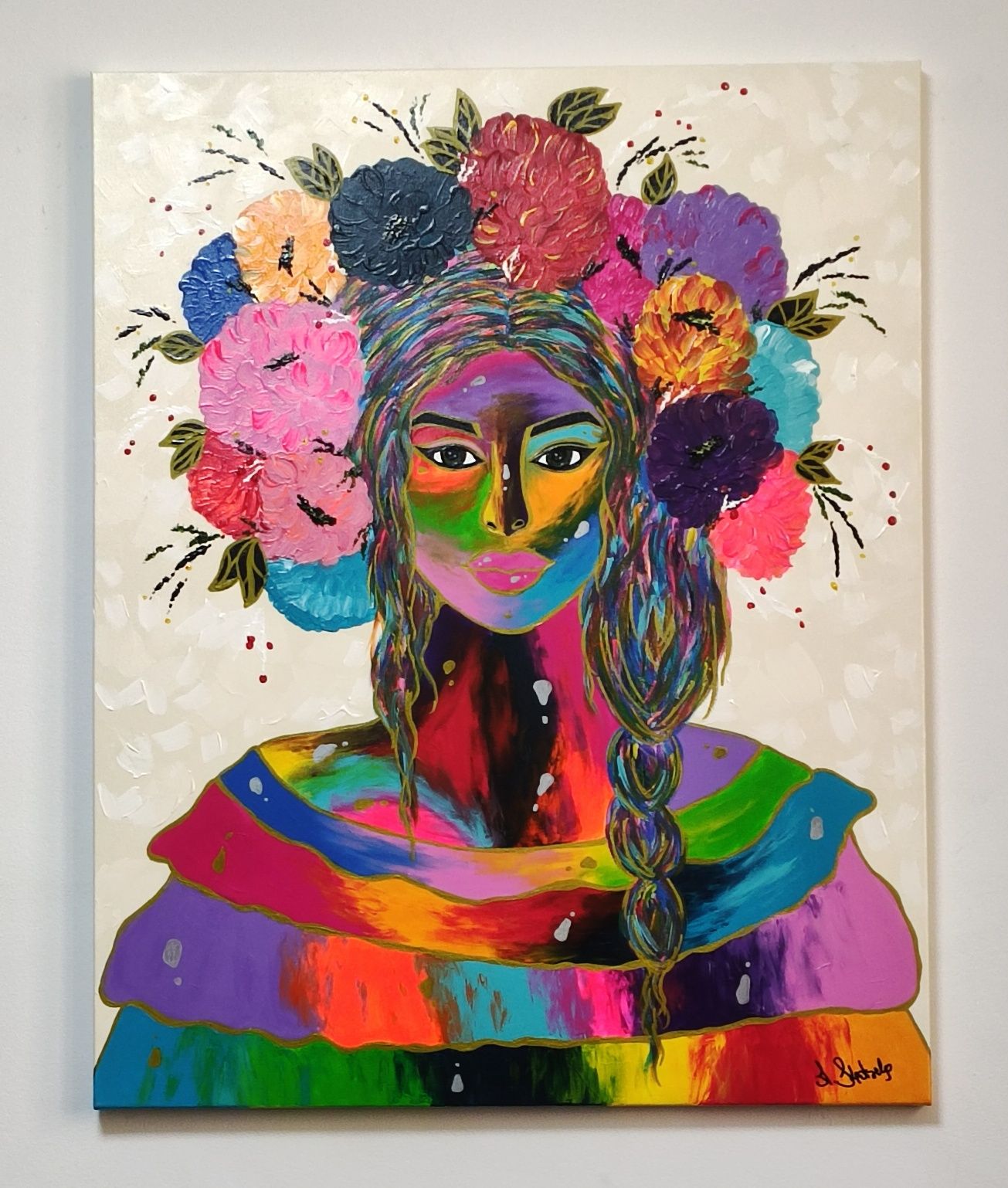 Obraz  , Kolorowa dziewczyna " 80 x 100 cm.
