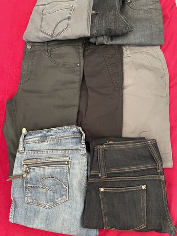 8 par! Spodnie jeansowe , materiałowe . Spodnie damskie