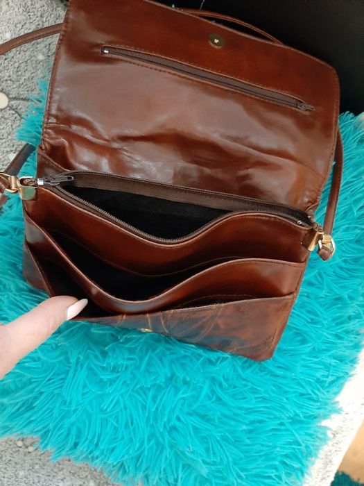 Skórzana torba listonoszka skóra naturalna