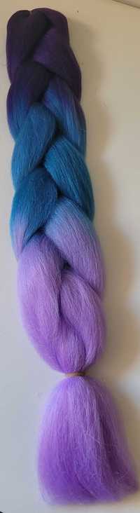 Włosy Syntetyczne kolorowe ombre Fiolet - Niebieski- Jasny fiolet