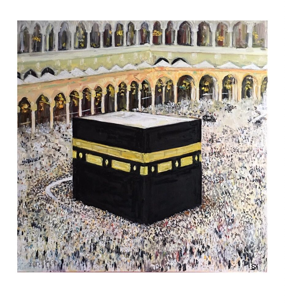 Картина холст масло авторская работа мекка мечеть архитектура
