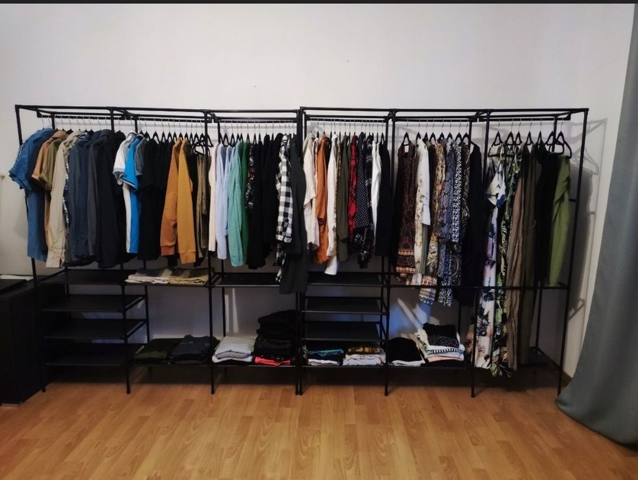 Nowa składana szafa garderoba wieszaki półki tani organizer na ubrania