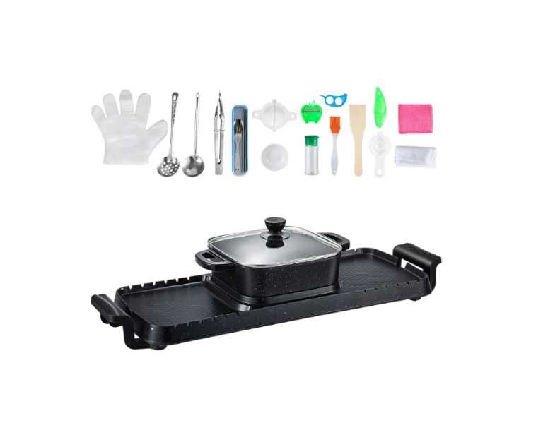 2 w 1 Elektryczny Grill z Gorącym Garnkiem HotPot 2400W