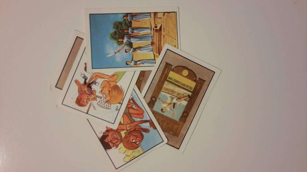 5 Cromos Caricaturas Humorísticas JOGOS OLÍMPICOS (Anos 70)