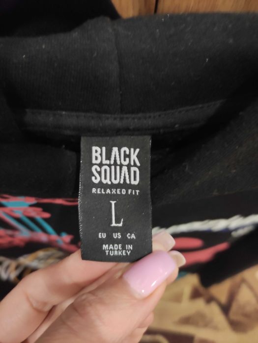 Худі з капюшоном "L" з принтом Black Squad