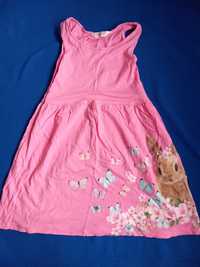 Sukienka letnia dla dziewczynki królik h&m rozmiar 122-128
