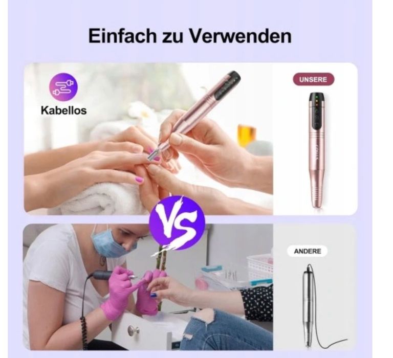 COSLUS Bezprzewodowa przenośna frezarka do paznokci