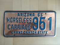 Tablica Arizona Horseless Carriage USA 1961