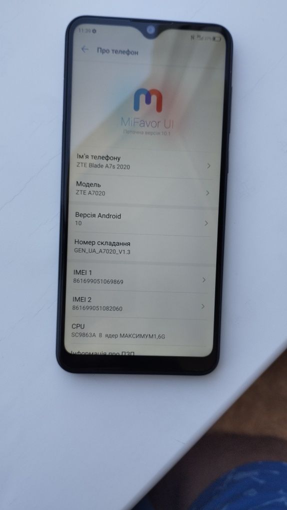 Продам смартфон ZTE A7S 2020