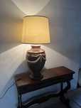 Lampa stojąca nocna Duża ceramiczna  i abażur. Do  salonu sypialni