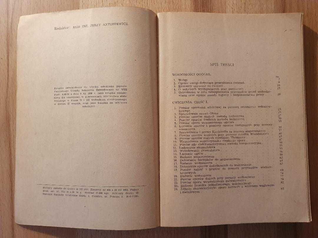 ćwiczenia w paracowni pomiarów elektrycznych, 1951 r.