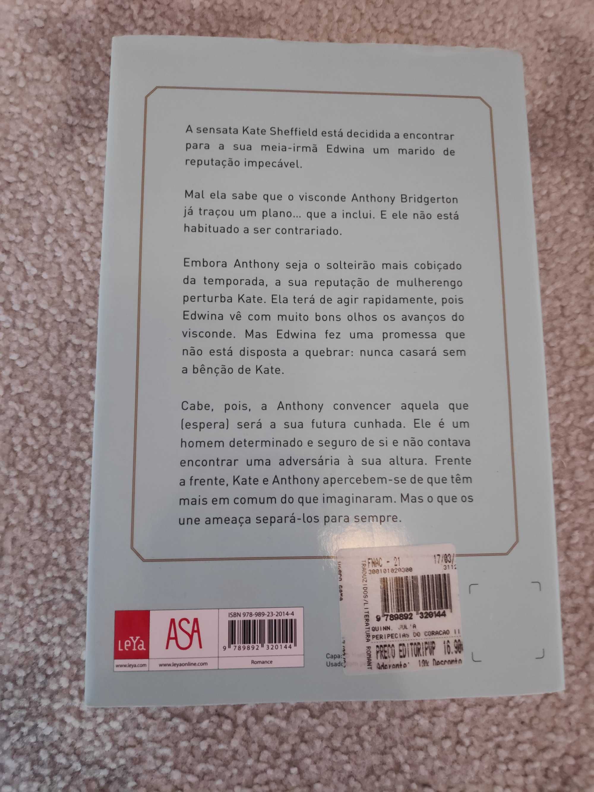 Livro Júlia Quinn - Peripécias do Coração