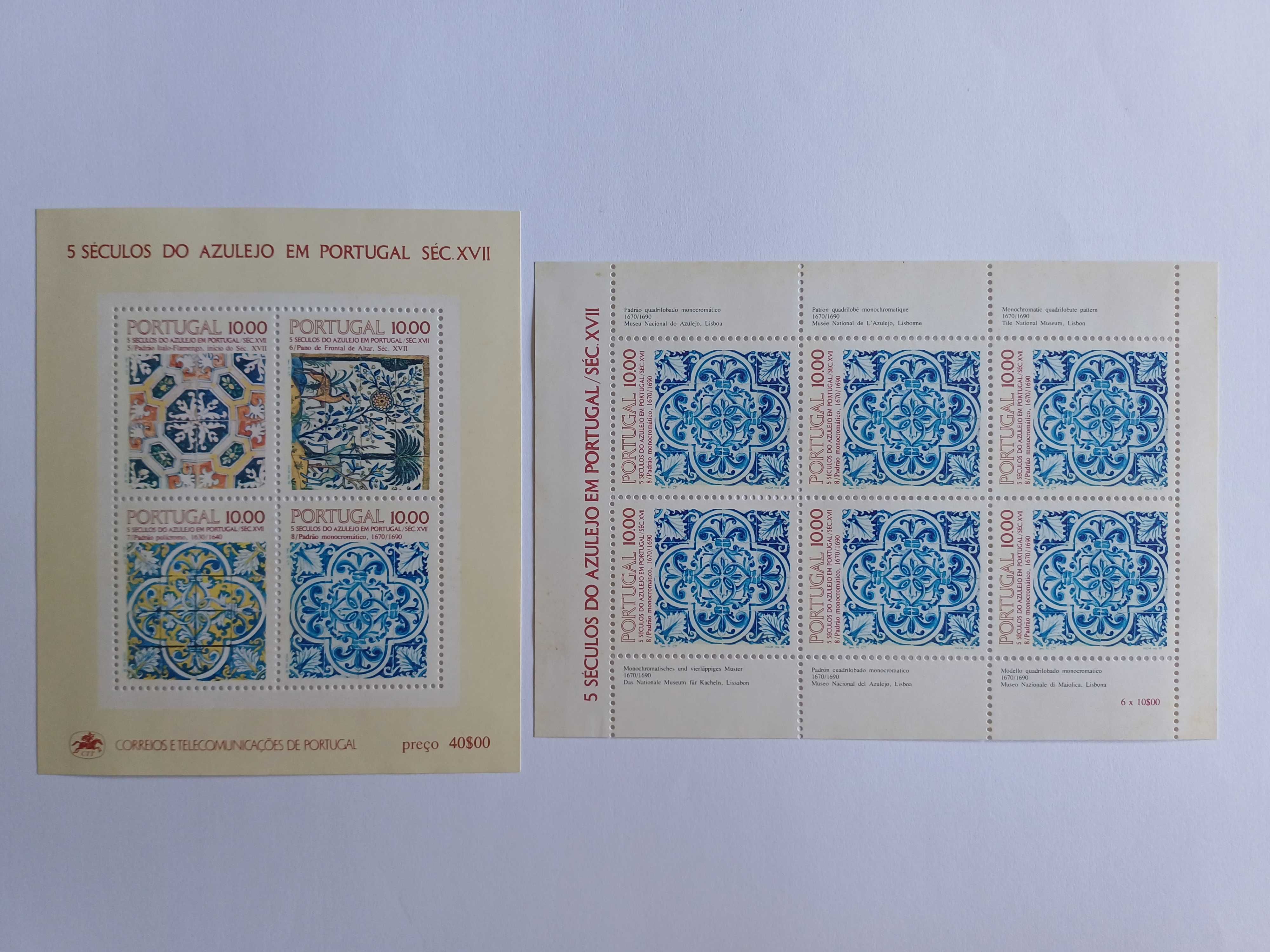 Filatelia - Portugal – 3 blocos Europa CEPT, 1982