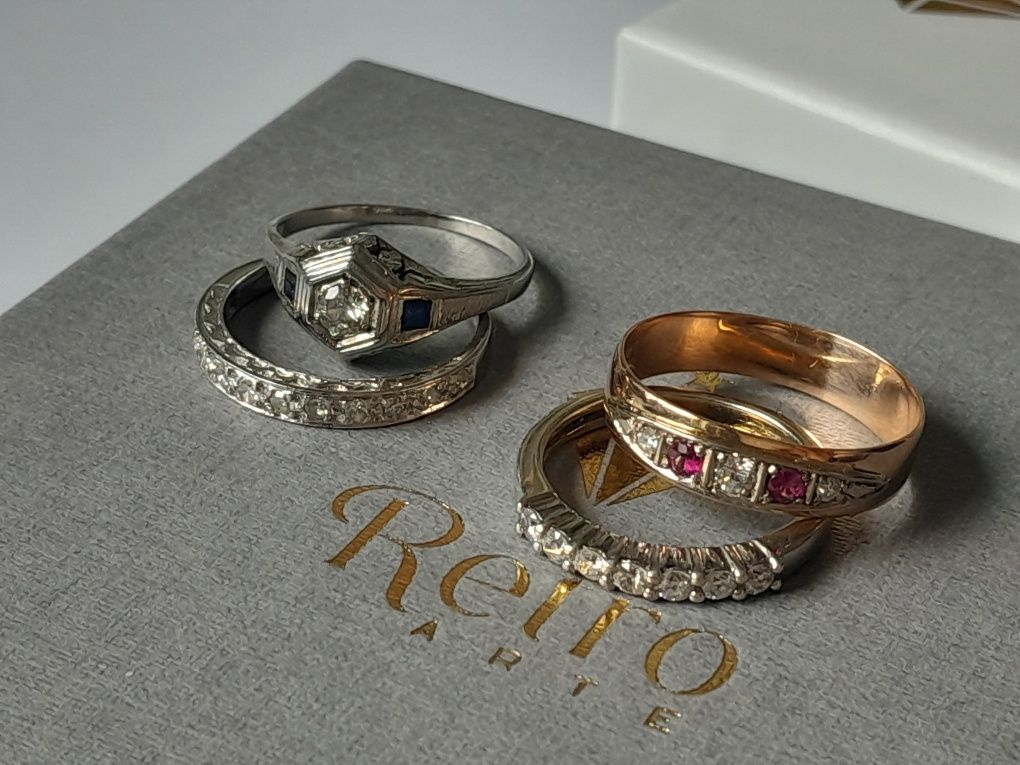 R.11 Pierścionek Art Deco 1920 Brylant Diament Złoto 750 WYCENA