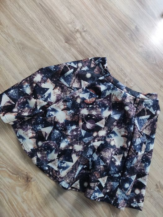 Spódnica kiecka mini midi przed kolano kosmos M 38 L 40