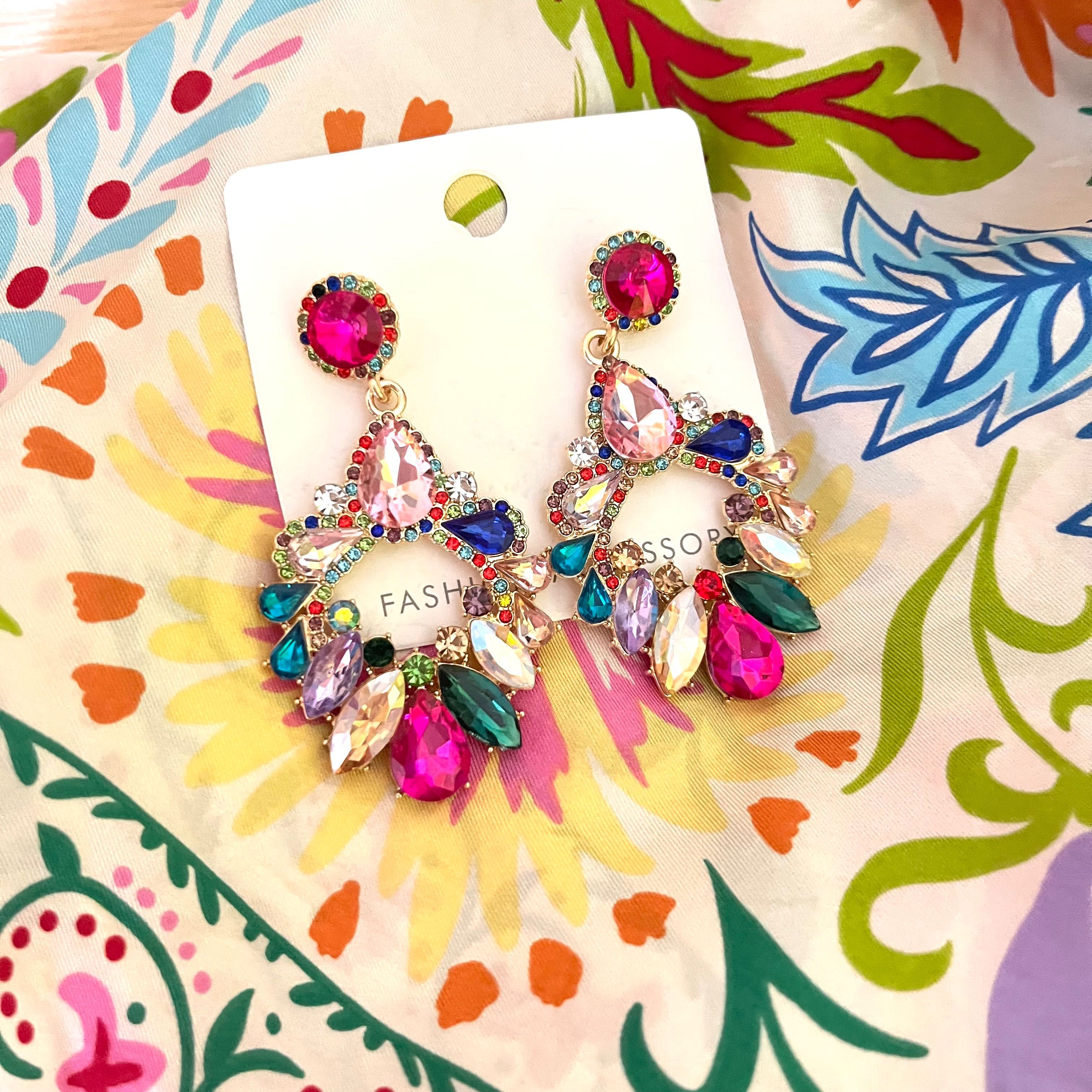 Kolczyki w stylu vintage Fashion Jewellery nowe kolorowe długie