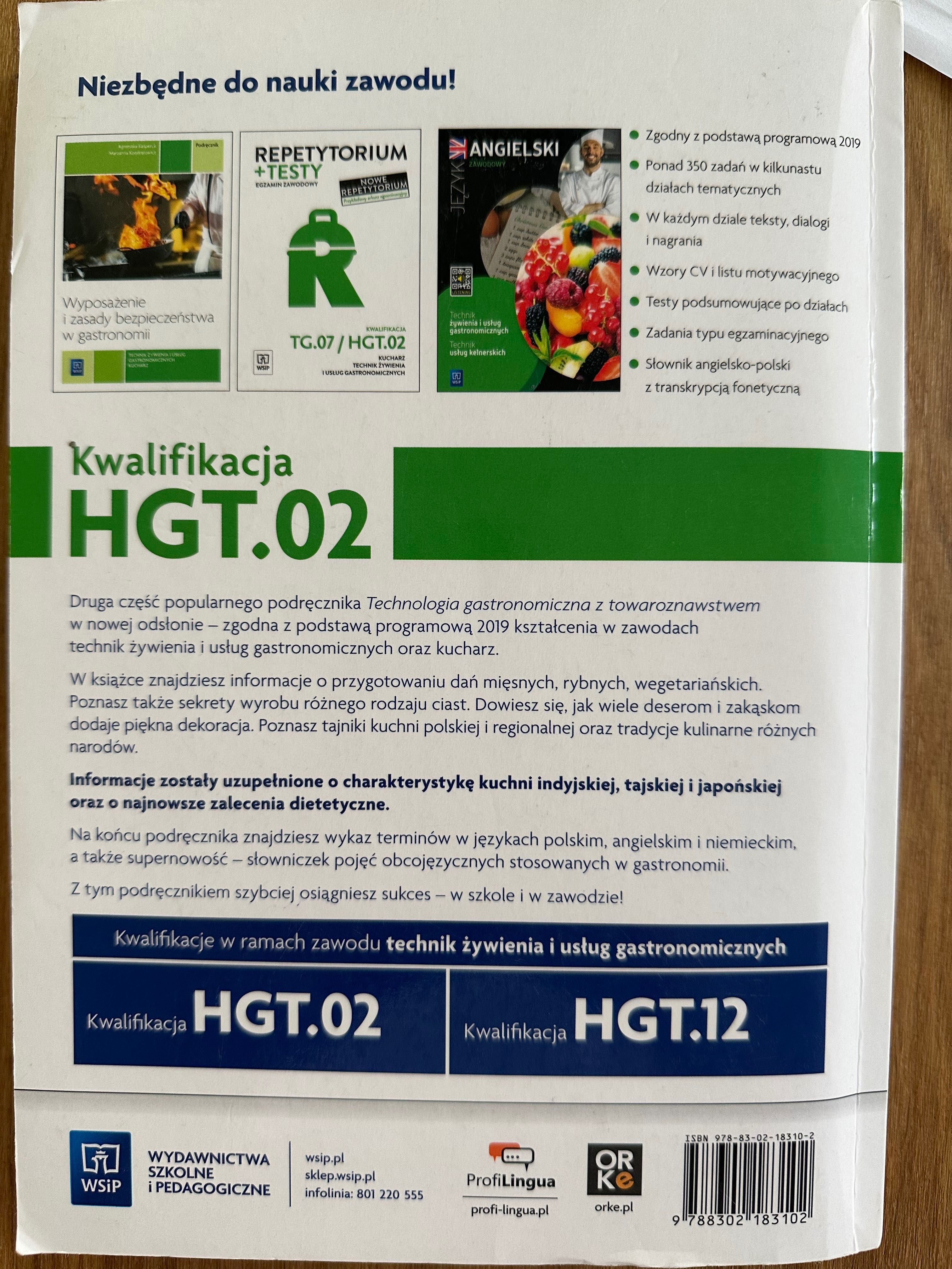 podręcznik zawodowy do gastronomii
