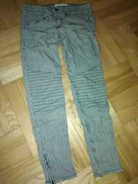 Spodnie damskie jeansy house 29 m 38 paski suwaki