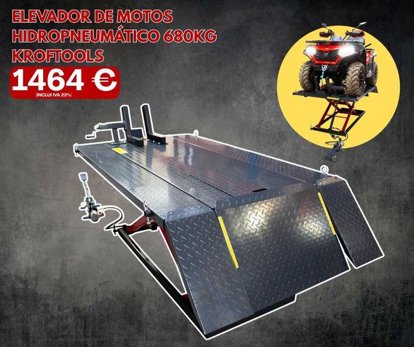 Elevador de Motos Hidropneumático 680Kg KROFTOOLS JL20