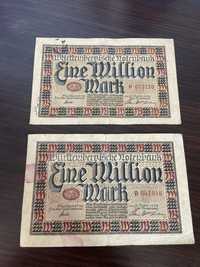 2 banknoty Niemcy 1 milion Marek 1923r