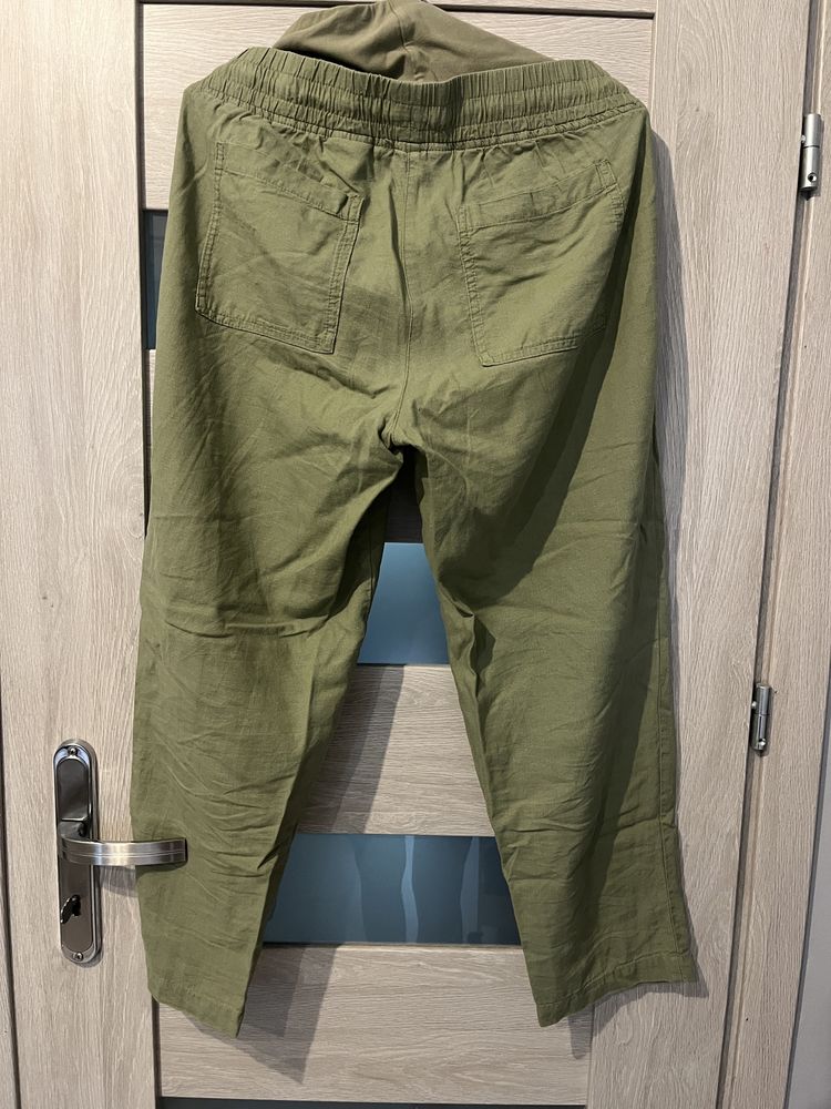 Spodnie ciazowe H&M Mama z gumą kolor khaki rozmiar S