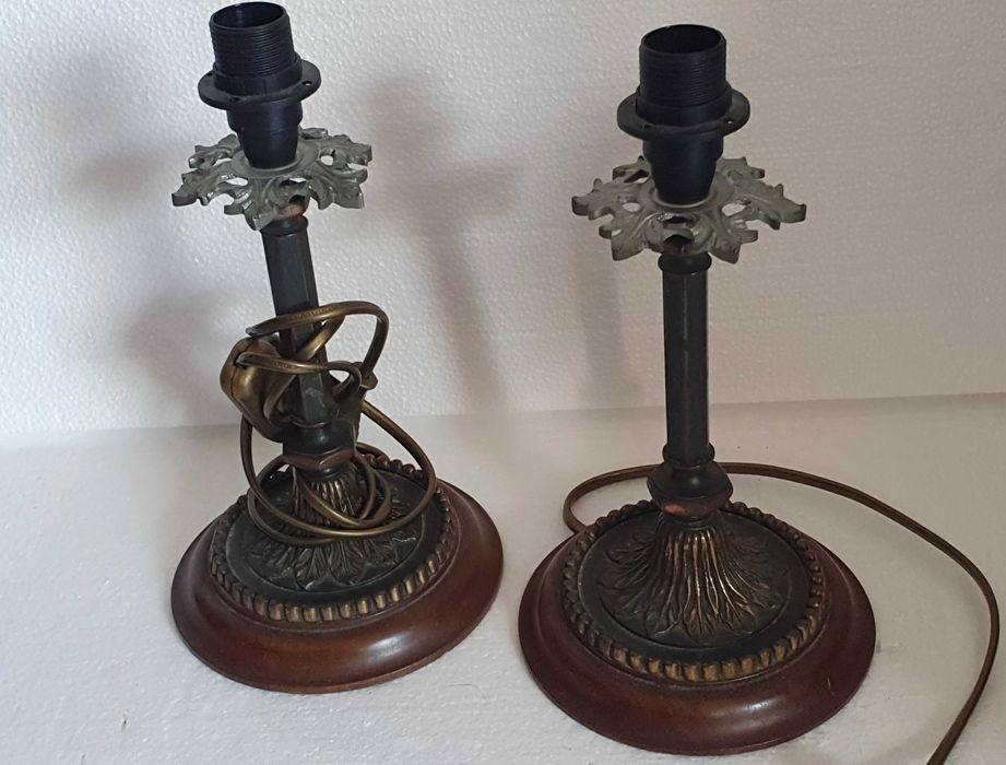 2 Belíssimos Candeeiros de cabeceira, em bronze, anos 40 - USA