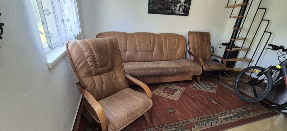 Komplet wypoczynkowy 2+1, z funkcją spania, stan b.dobry !