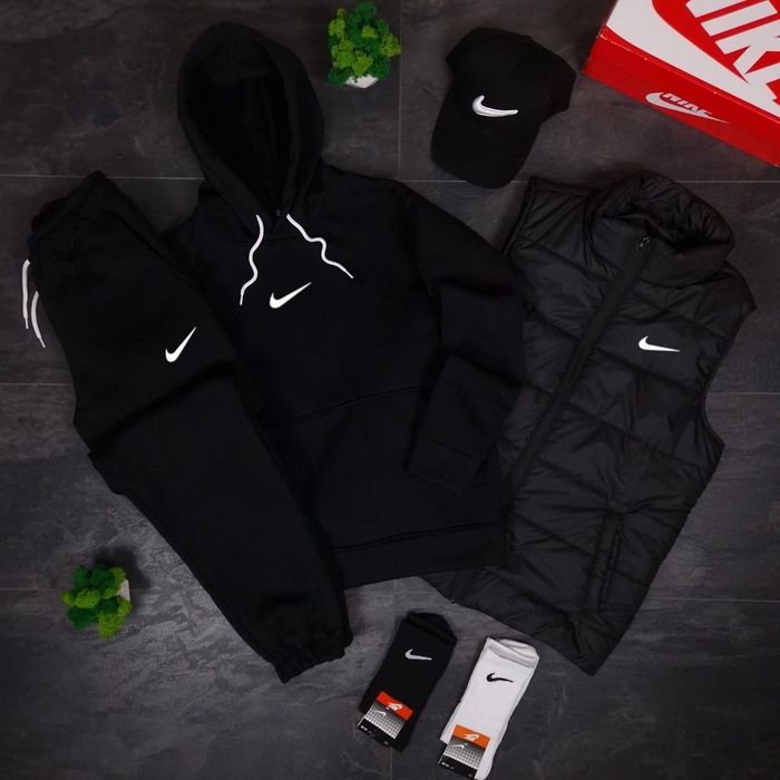 Комплект NIKE (Худі+Штани+Жилетка+Кепка)
