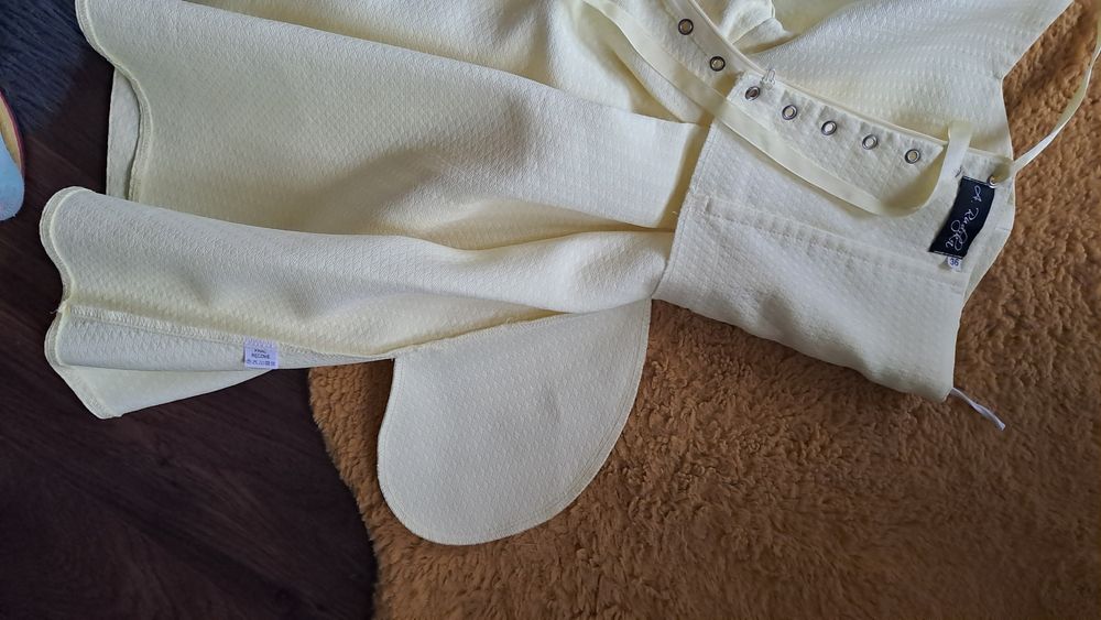 Sukienka kiecka beza 36 żółta sznurowana wesele