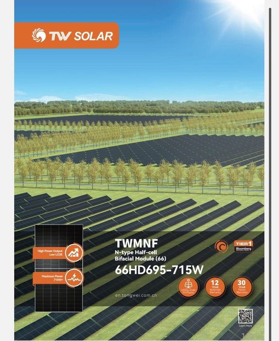 Panele fotowoltaiczne TwSolar 695W Promocja 299 PLN brutto