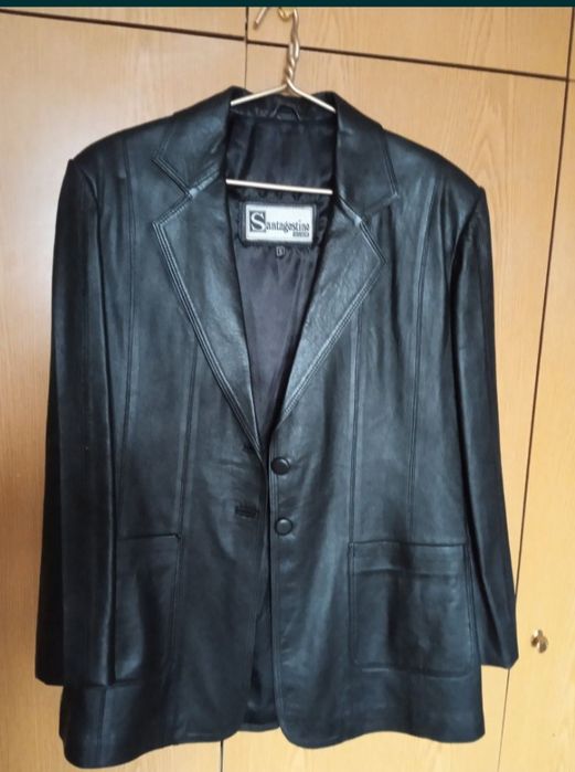 Пиджак куртка женский кожа р 48 новый