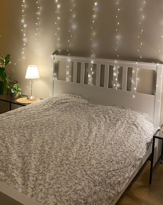 Rama łóżka Hemnes 160x200 + szafki nocne Hemnes