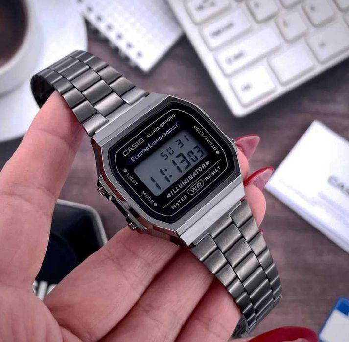 Стильные мужские часы Casio A168WGG-1A — оригинал