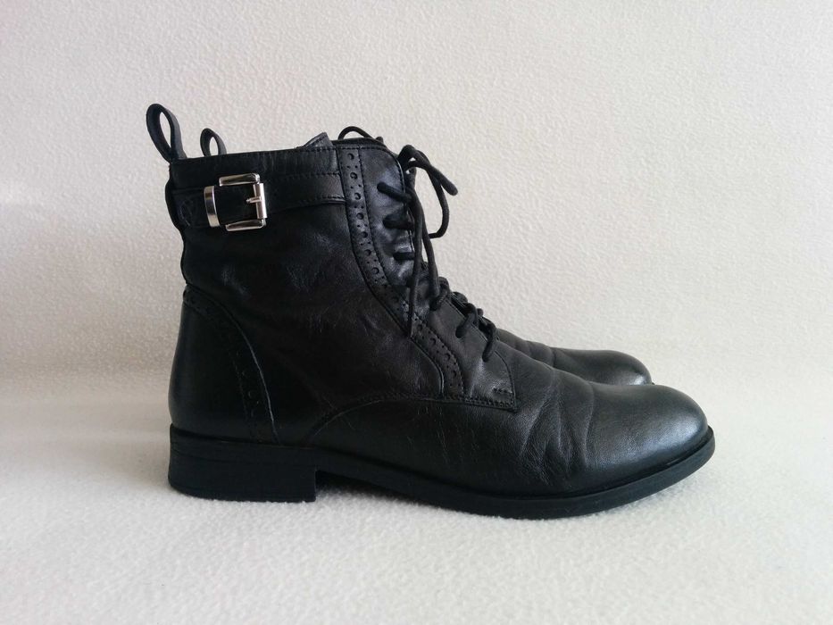 MONNARI botki ze skóry naturalnej - damskie buty