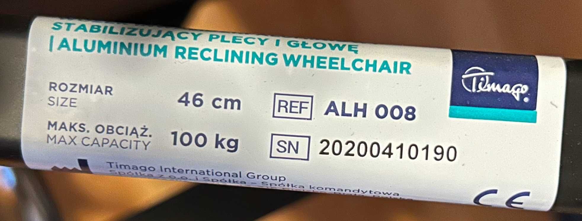 STABLE-TIM (ALH 008) nowy nieużywany, wózek inwalidzki firmy TIMAGO