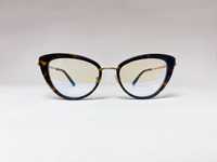 Ekskluzywne okulary oprawki kocie TOM FORD  szylkretowe brązowe