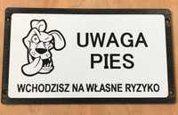 Uwaga zły pies tabliczka informacyjna