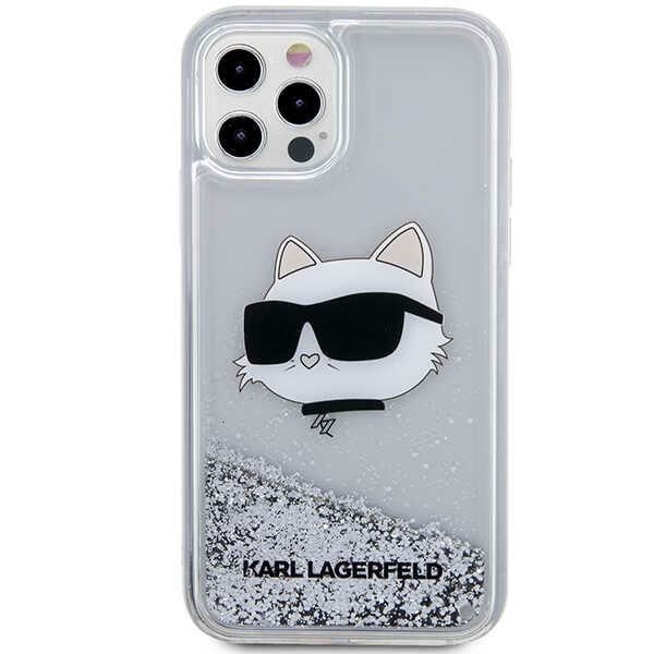 Etui Karl Lagerfeld Glitter Choupette iPhone 12/12 Pro Silver