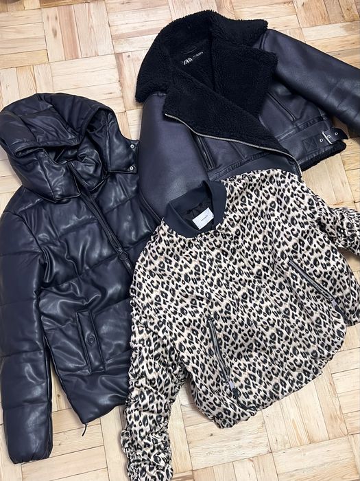 Куртка  пуховик пуфер пальто zara авіатор M