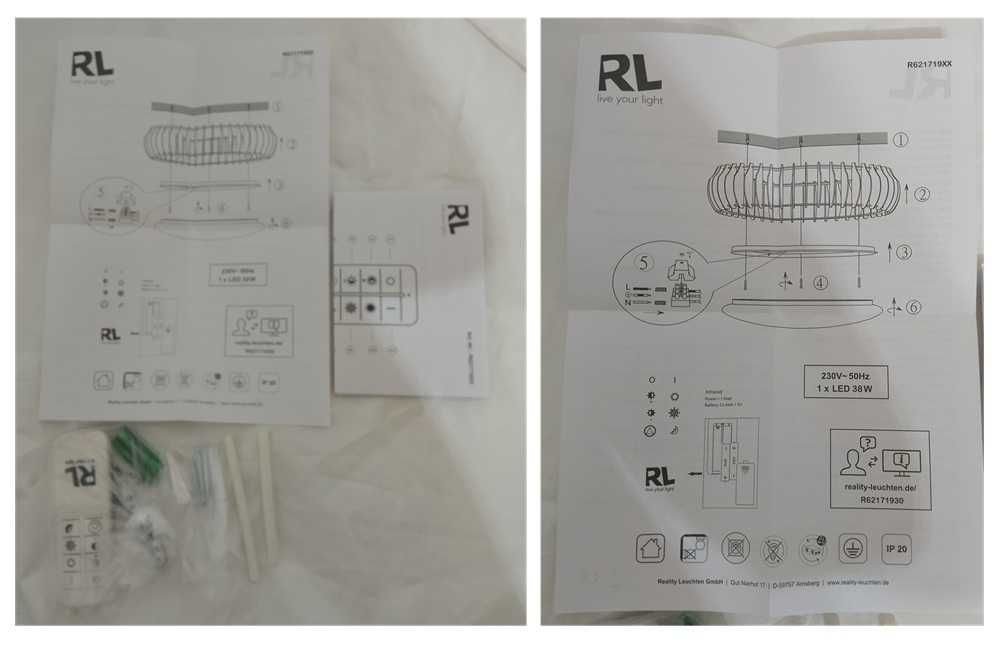 Reality Plafão LED madeira e plástico branco (280)