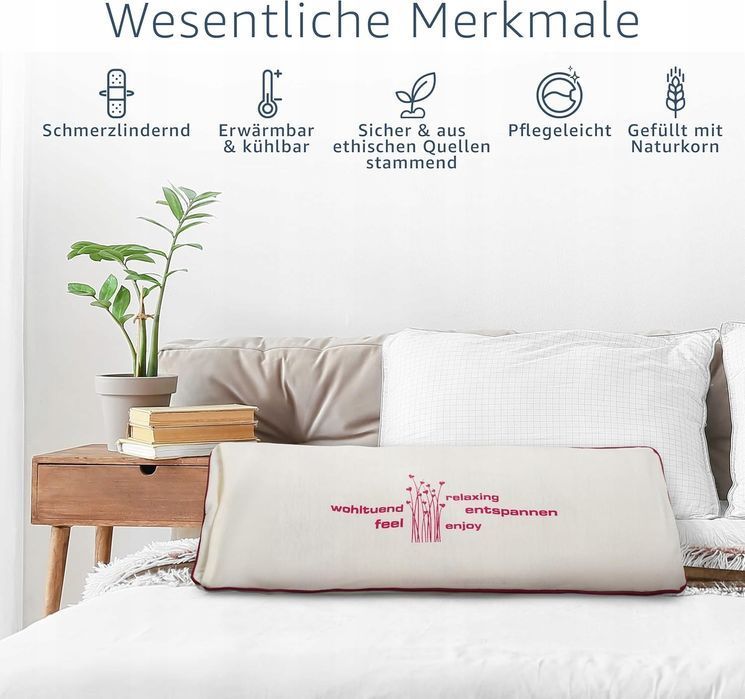 Amago - Poduszka Z Naturalną Mieszanką Zbóż 850G Z Dzianiny 50X20Cm