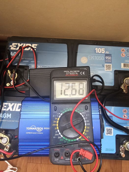 Портативна станція живлення: 2х АКБ 12В 105А + інвертор 600W + зарядни