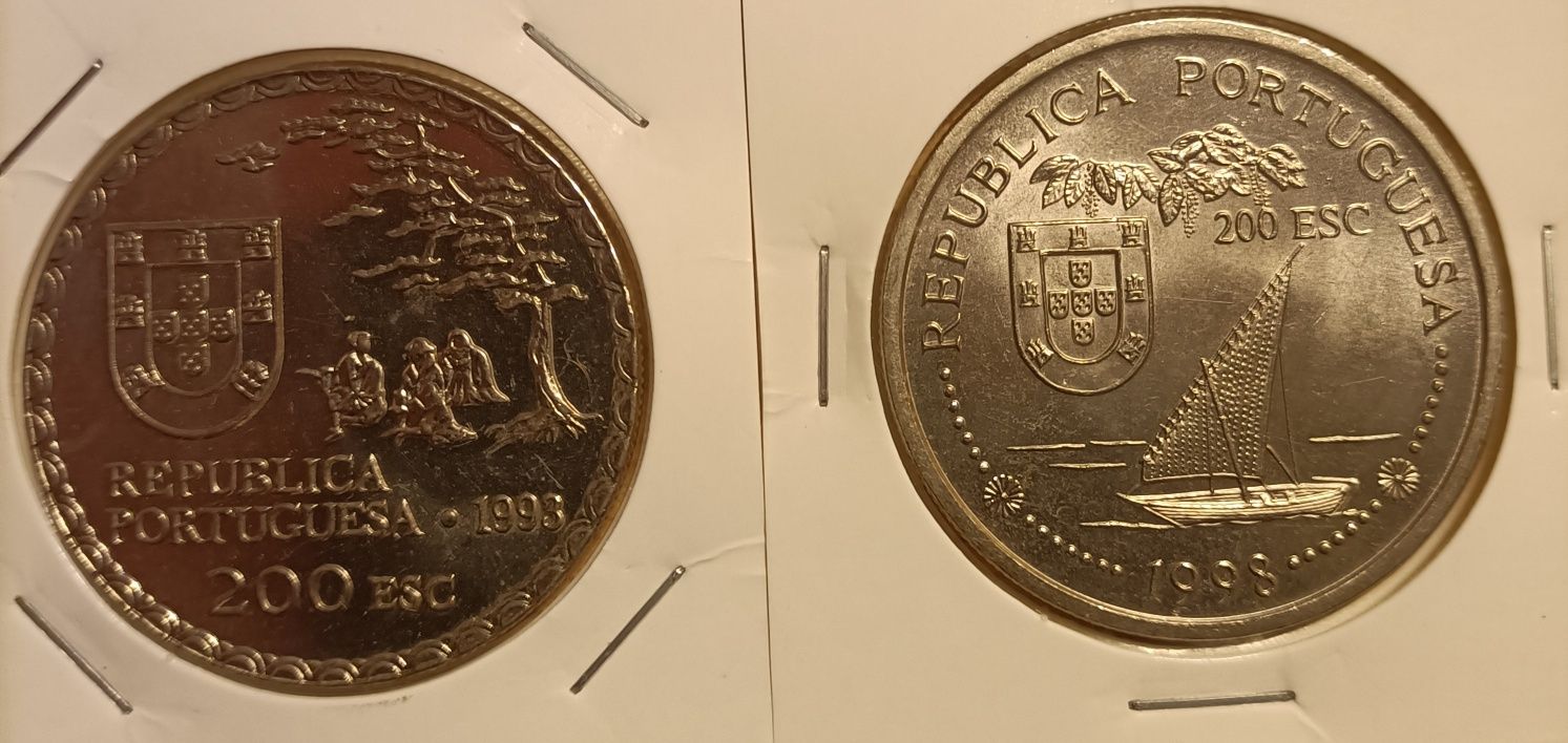 2 moedas 200 escudos